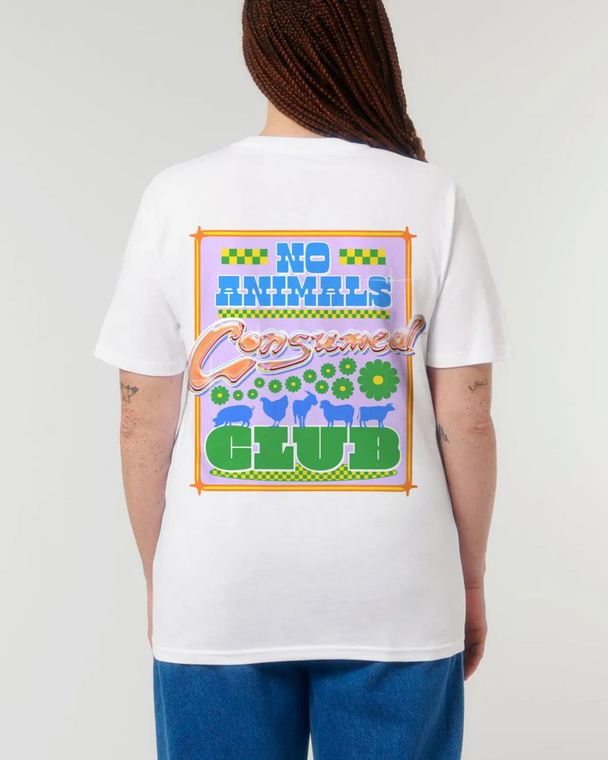 No Animals Consumed Club Tee - White