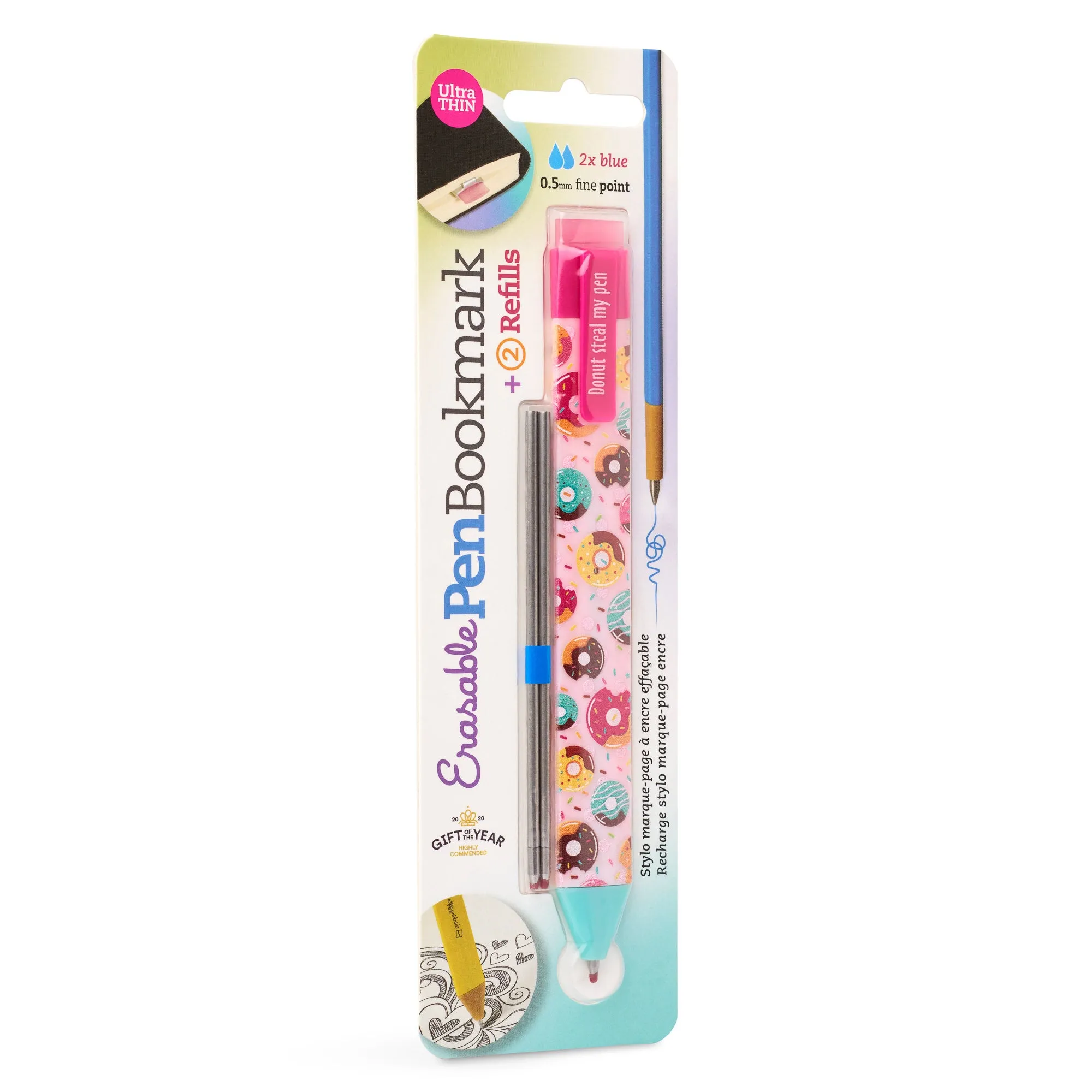 Pen Bookmark 3-in-1 with 2 Ink Refills (Doughnut)