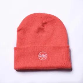 Plant Faced Beanie - Coral