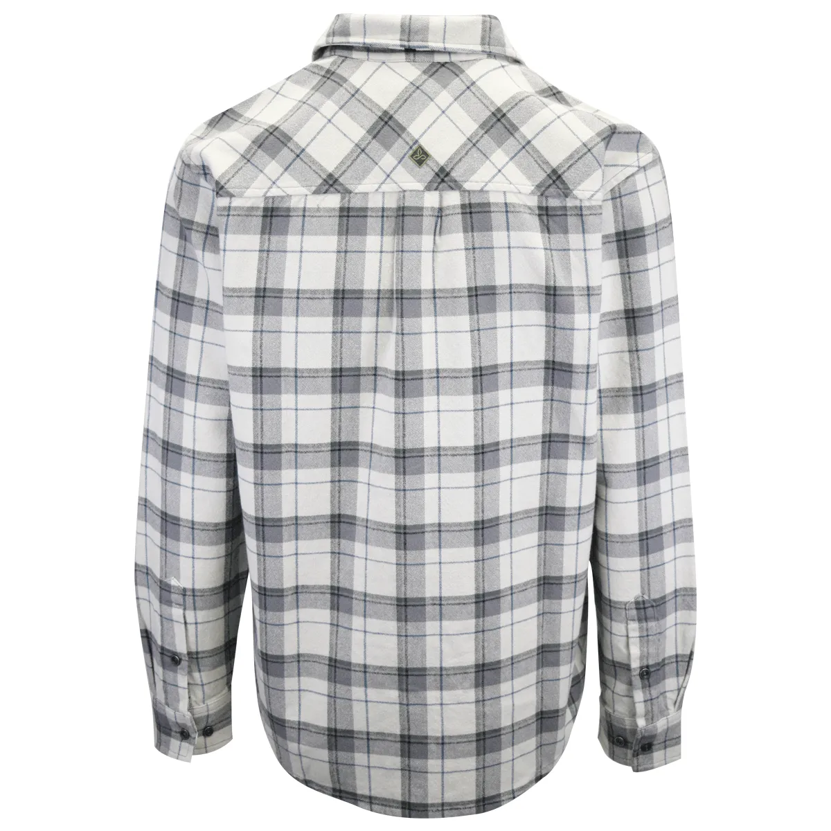 prAna Men's Grey & White L/S Flannel Shirt (S13)