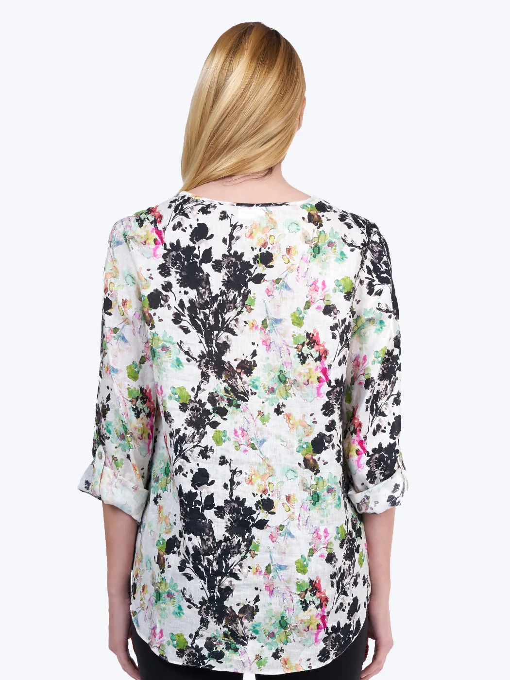 Quinta Print Linen Voile Avlyne Blouse - Final Sale