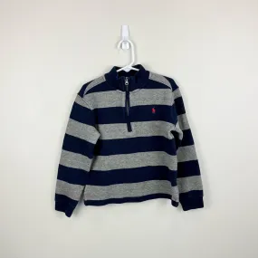 Ralph Lauren Navy Gray Quarter Zip Sweater 6