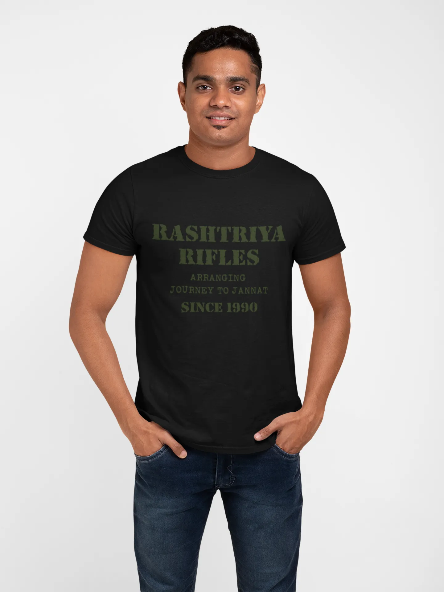 Rashtriya Rifles T-shirt - Arranging Journey to Jannat..... ( Men)