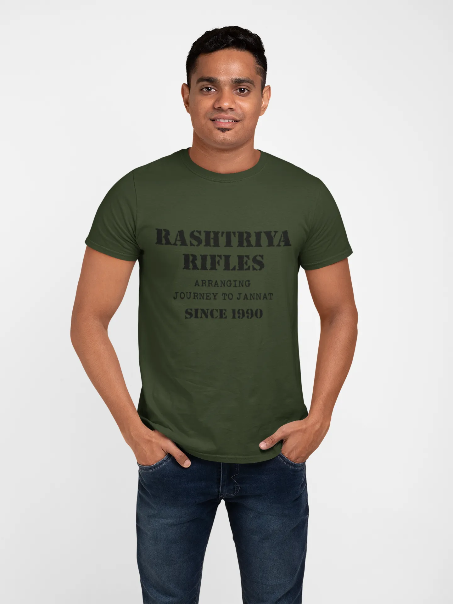 Rashtriya Rifles T-shirt - Arranging Journey to Jannat..... ( Men)