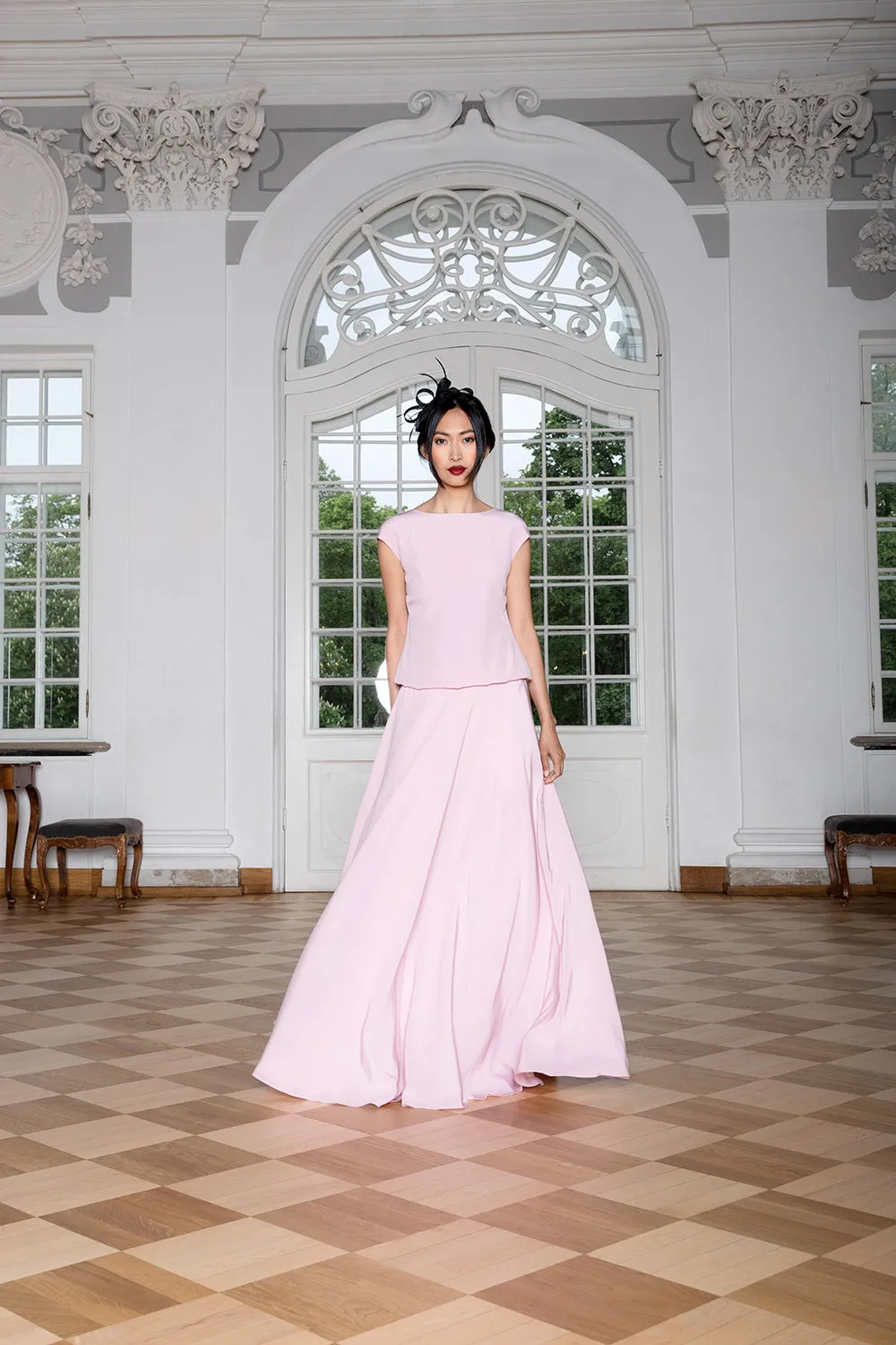 RESEDA PINK SILK GOWN