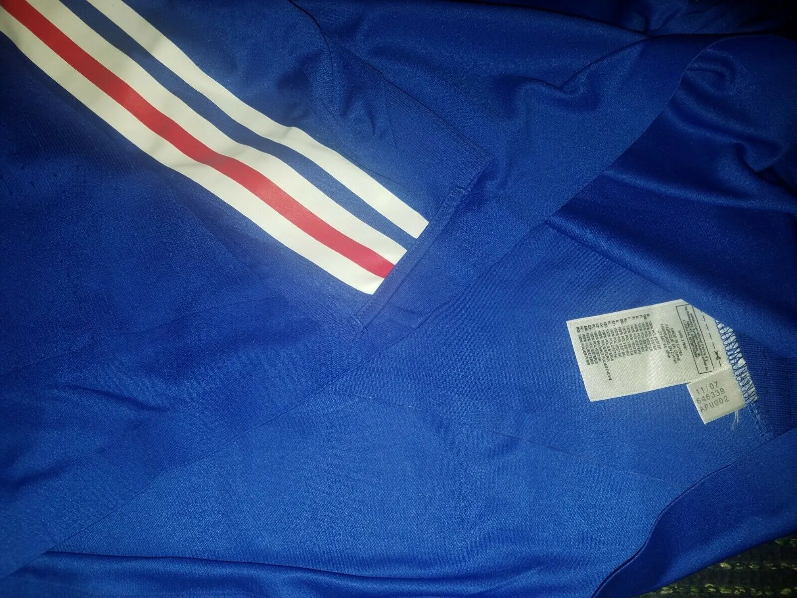 Ribery France 2007 MATCH WORN EURO CUP QUALIFIERS Long Sleeve Jersey Maillot Shirt M