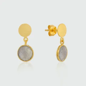 Salina Gold Vermeil Disc & Labradorite Earrings