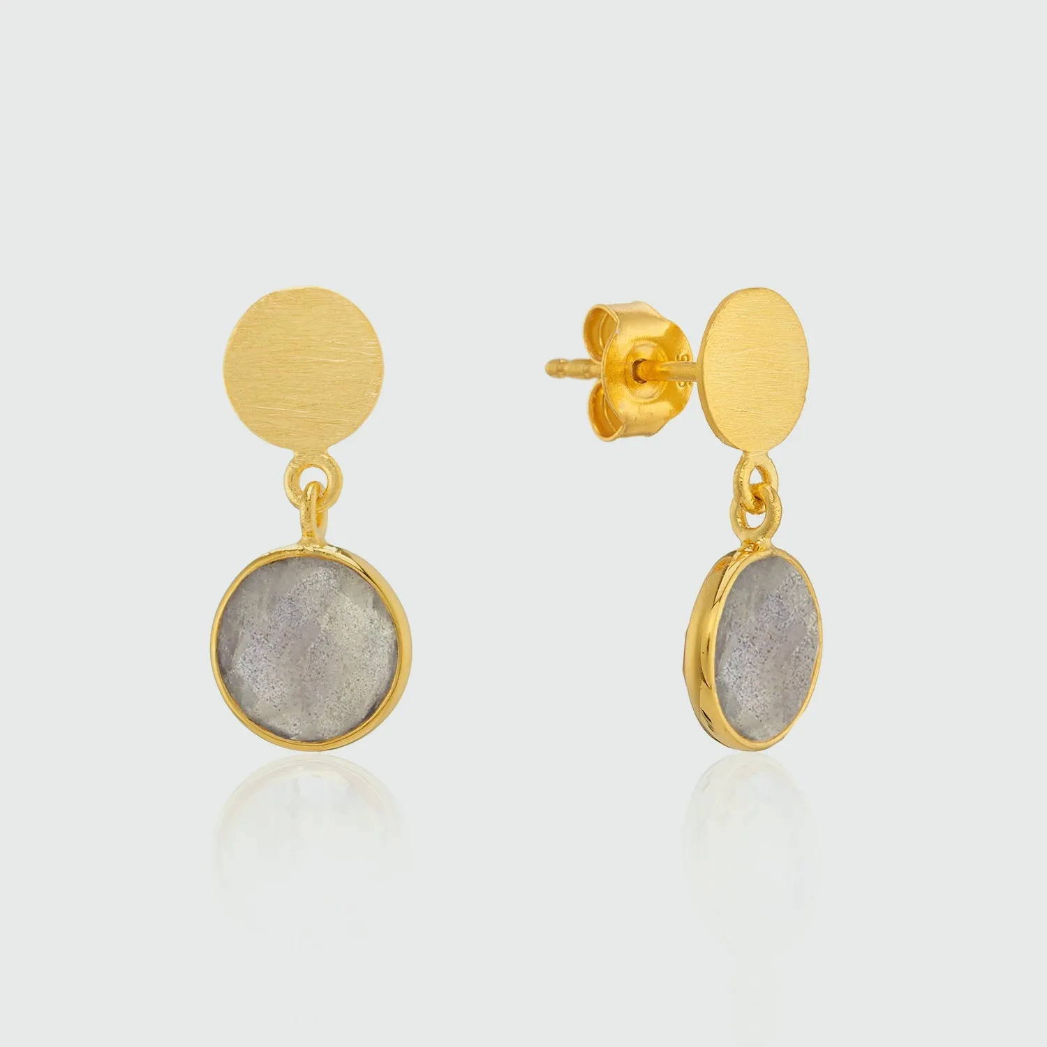 Salina Gold Vermeil Disc & Labradorite Earrings