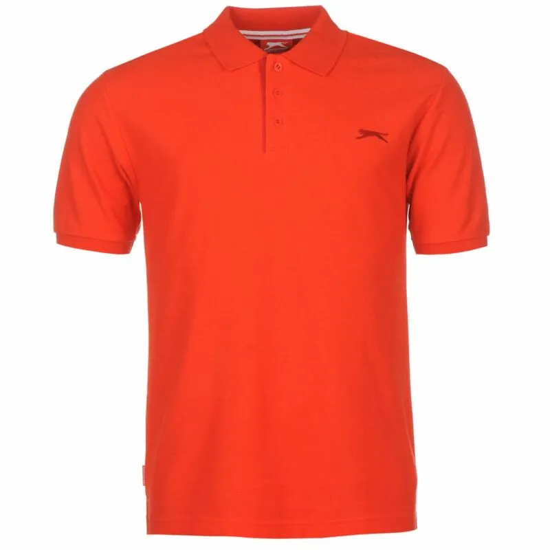 Slazenger Mens Plain Polo Shirt Short Sleeve Collar Neck Summer Casual Top