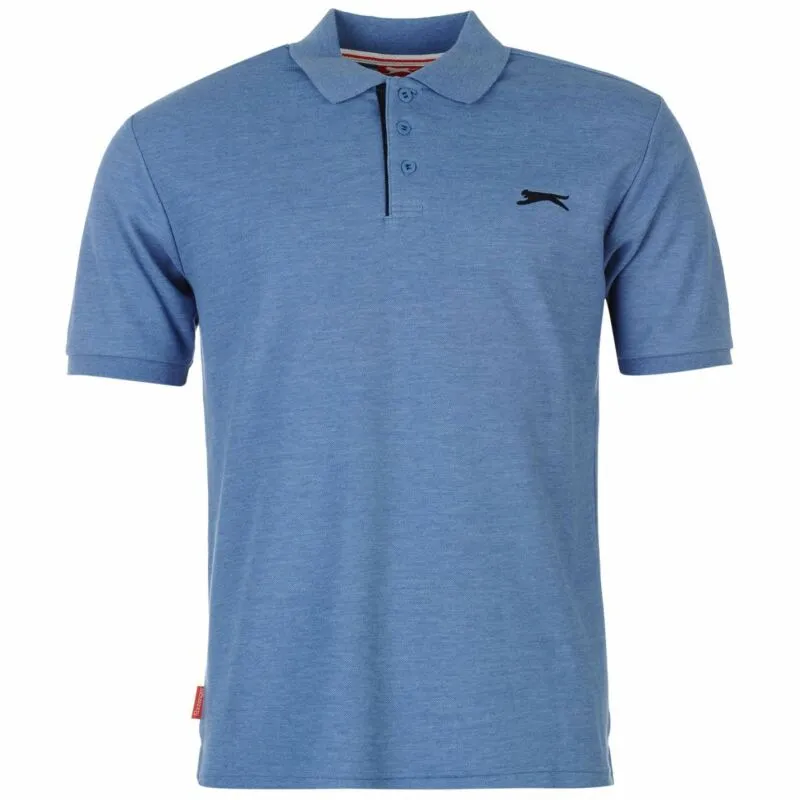 Slazenger Mens Plain Polo Shirt Short Sleeve Collar Neck Summer Casual Top