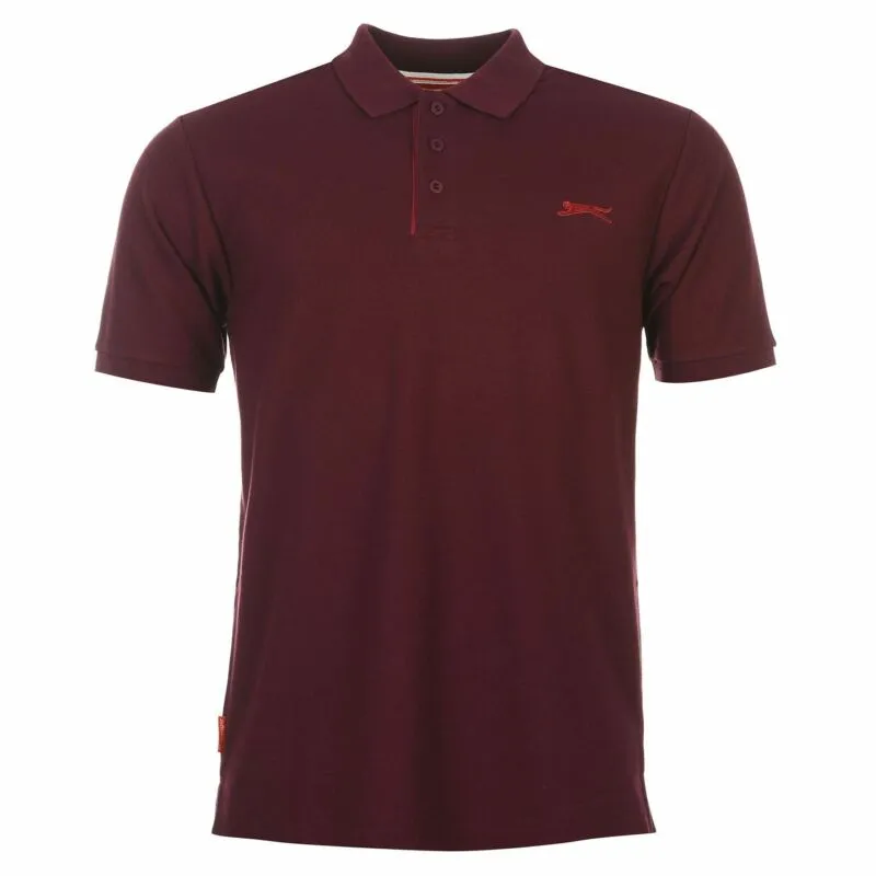 Slazenger Mens Plain Polo Shirt Short Sleeve Collar Neck Summer Casual Top