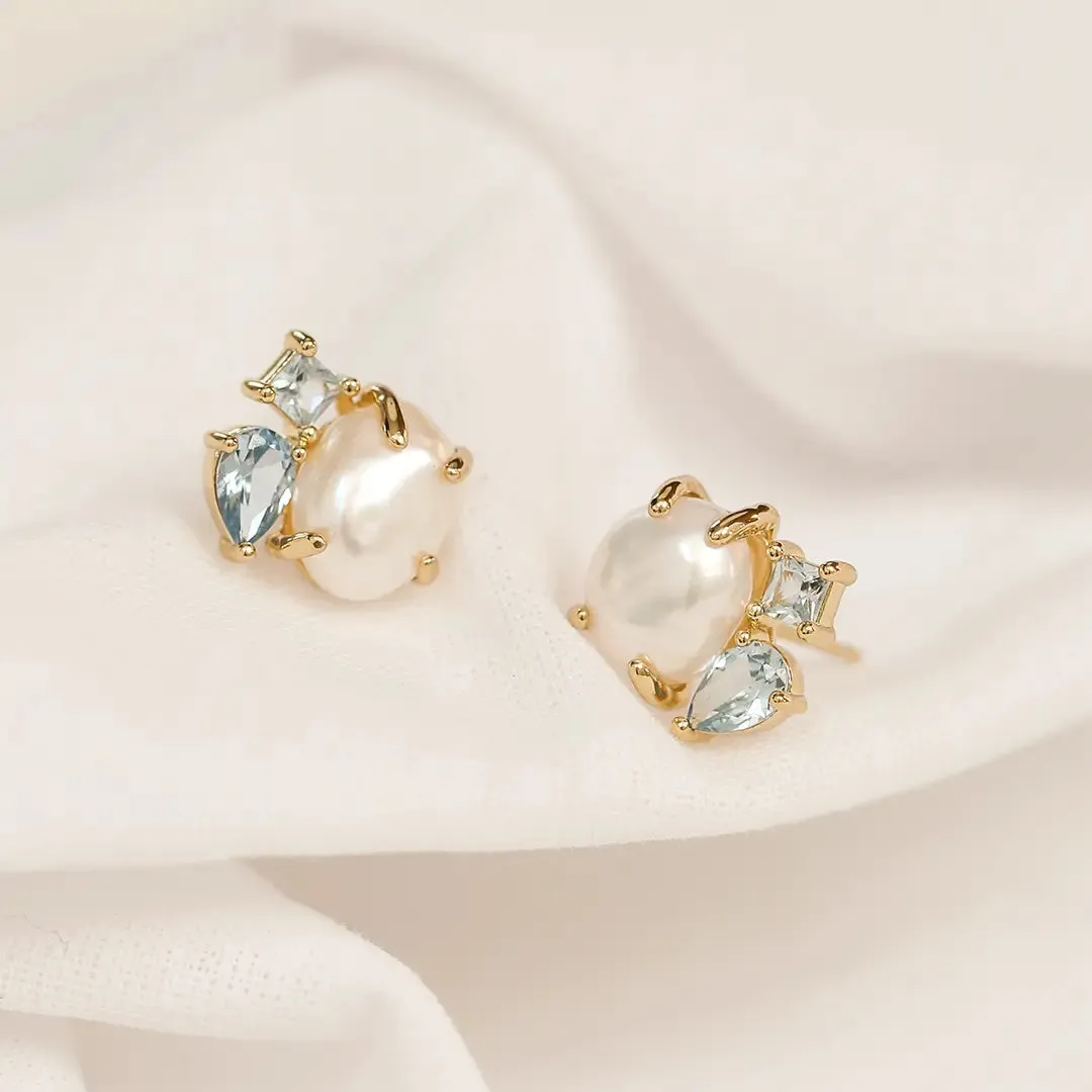 Something Blue Pearl Studs