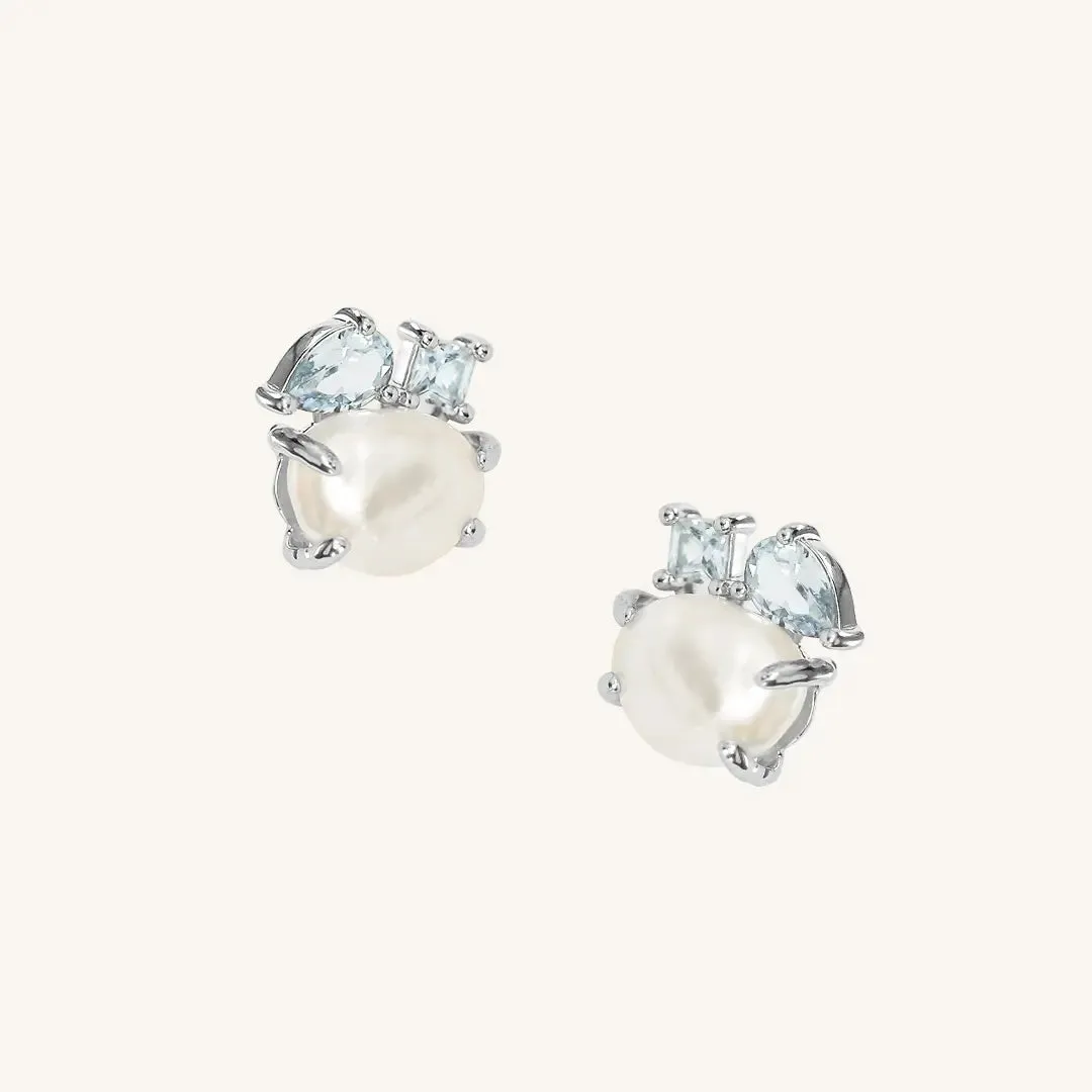 Something Blue Pearl Studs