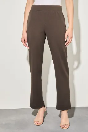 Stretch Deco Crepe Straight-Leg Ankle Pants