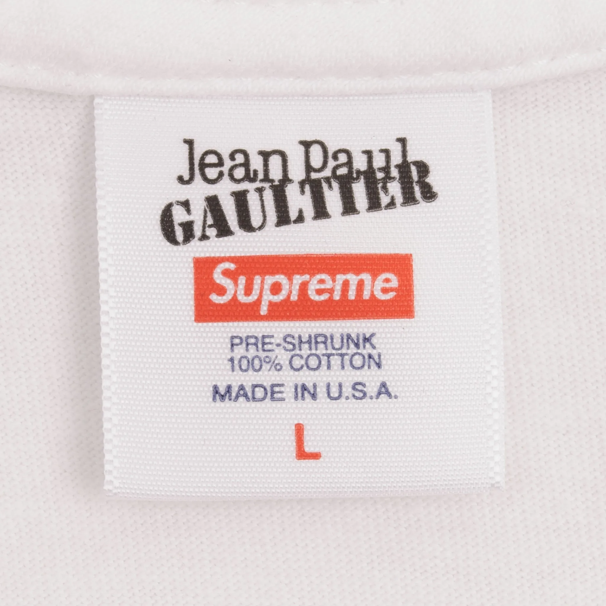 SUPREME X JEAN PAUL GAULTIER GRAFITI BOX LOGO SS19 TEE SHIRT LARGE MADE IN USA