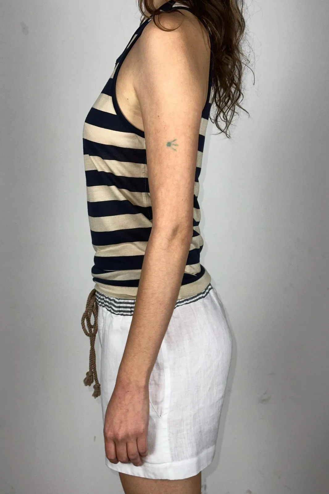 tank navy/khaki stripe