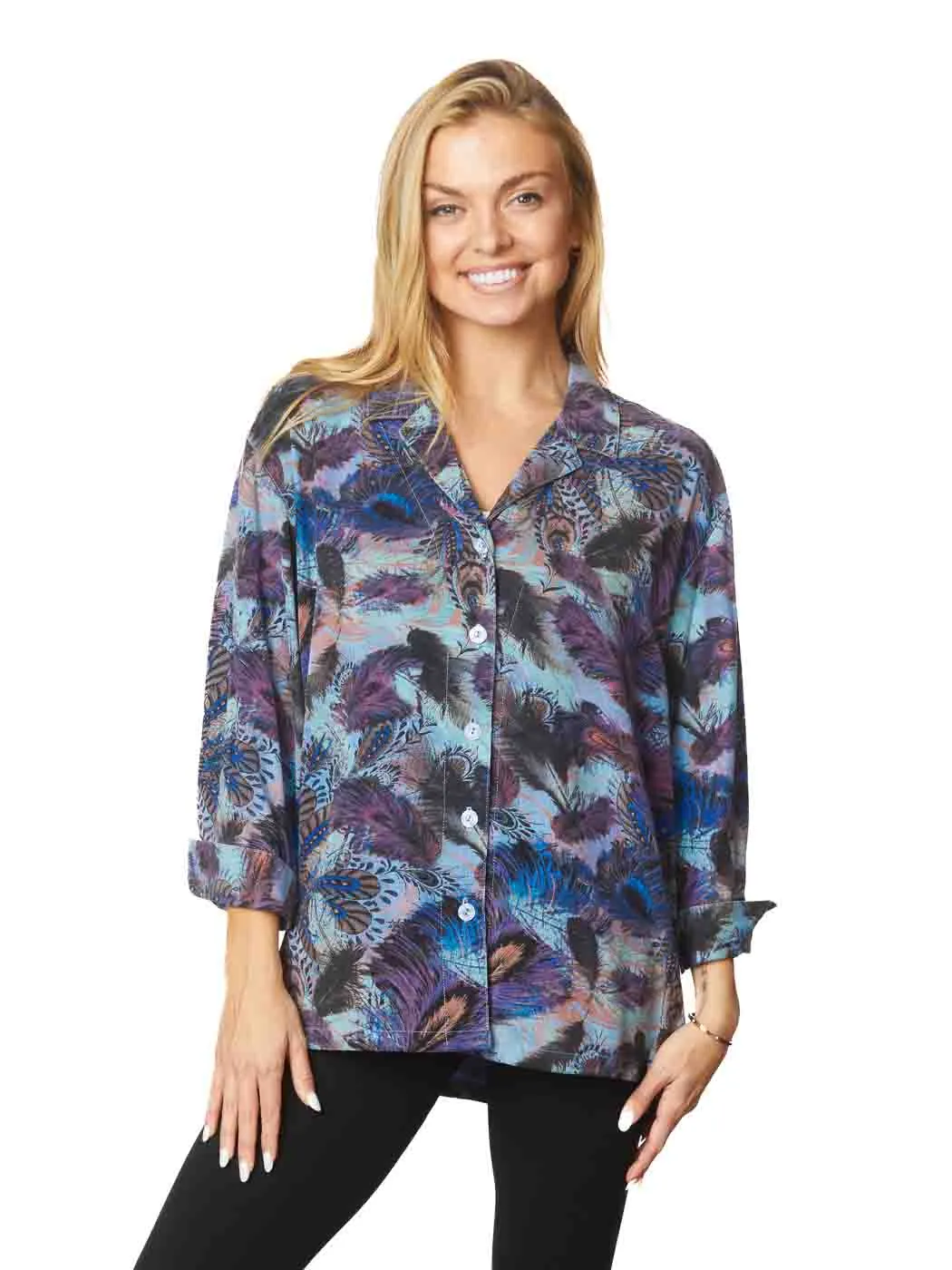 Tianello TENCEL™ "Verain" Print "Aida" Blouse (OVERSIZED Silhouette)