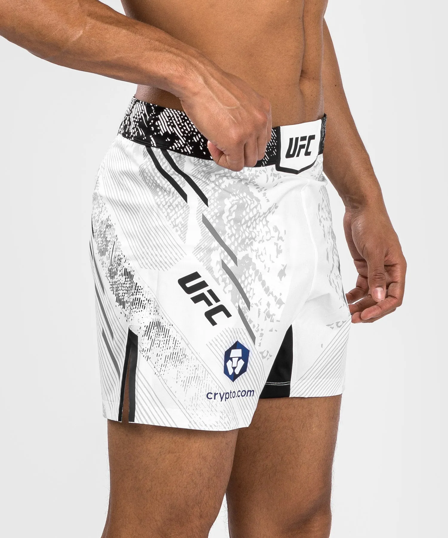 UFC Adrenaline by Venum Personalized Authentic Fight Night Men's Fight Short - Short Fit - White