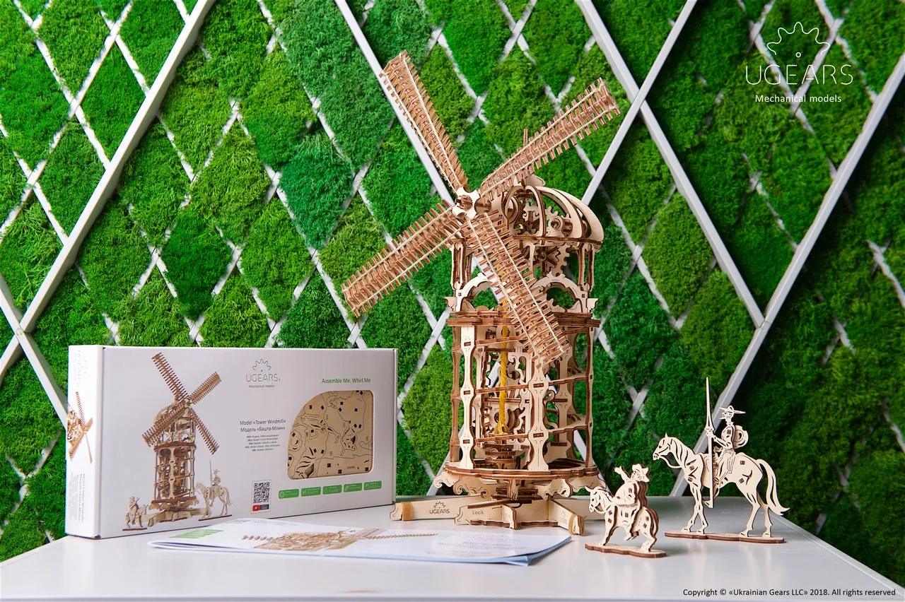 Ugears Tower Windmill ★Mechanical 3D Puzzle Kit Model Toys Gift Present Birthday Xmas Christmas Kids Adults