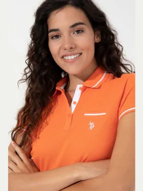 USPA Polo Shirt Women Orange VR051 USPOW057 SCL US Polo Assn.