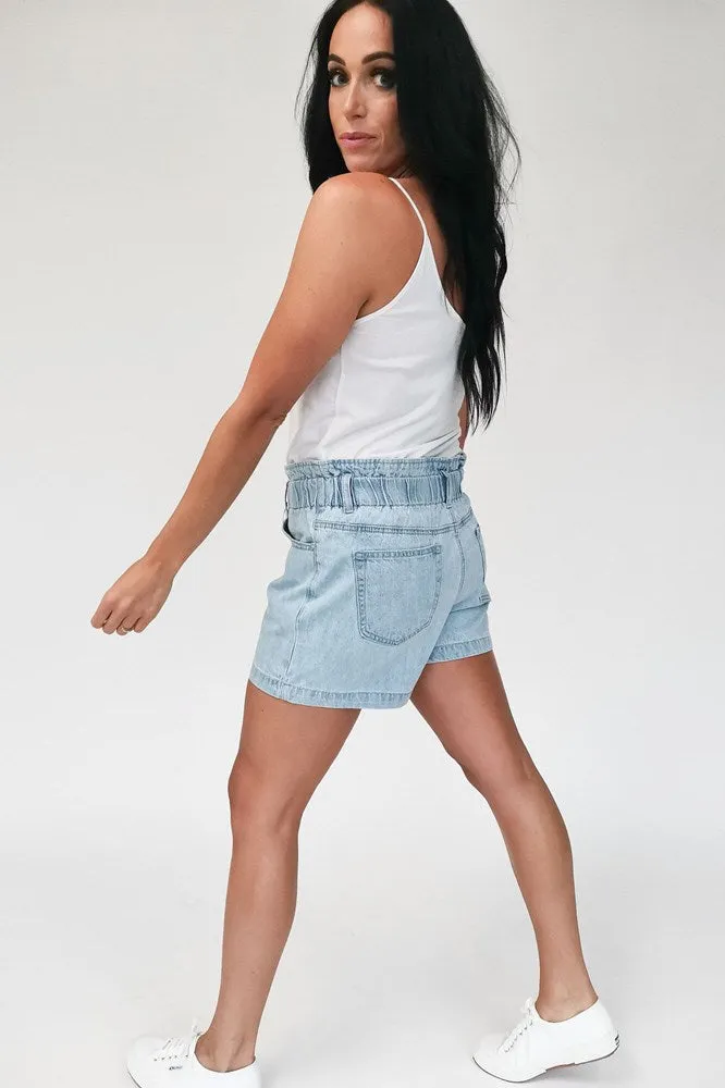 Wakee Denim Maggie Shorts Light Blue