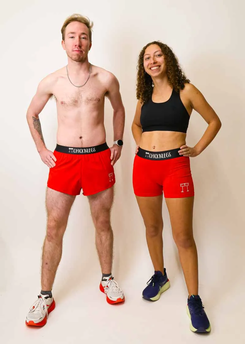 Women's Red 3" Compression Shorts