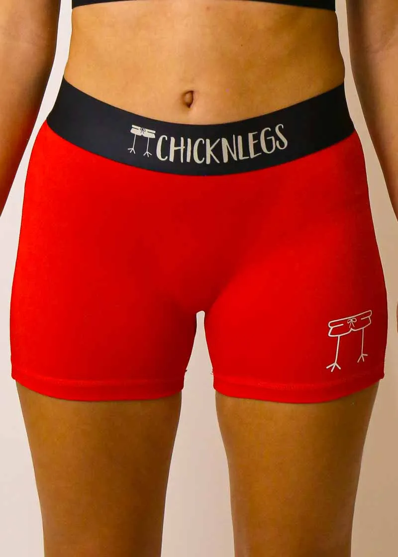 Women's Red 3" Compression Shorts