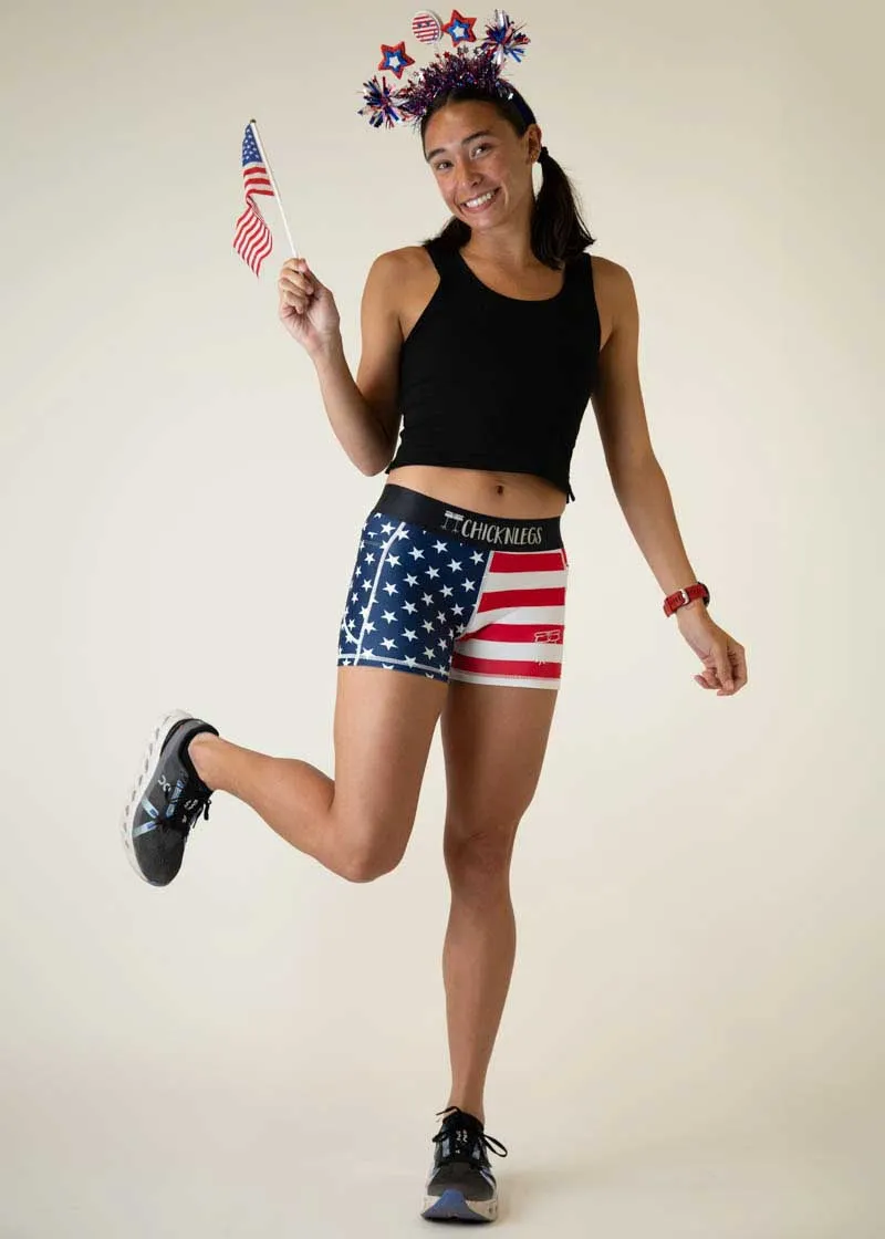 Women's USA 3" Compression Shorts